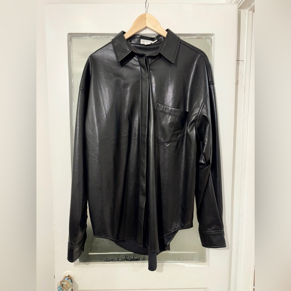 Good American Faux Leather Shirt sz XL